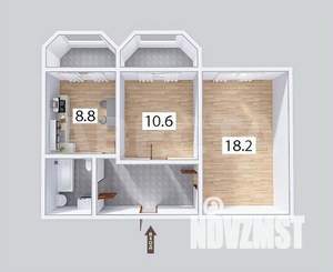 2-к квартира, вторичка, 50м2, 5/5 этаж