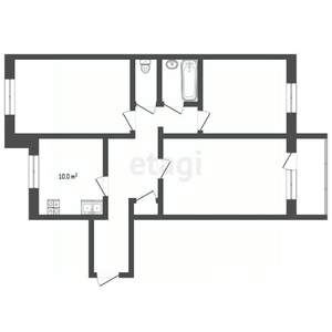 3-к квартира, вторичка, 65м2, 3/5 этаж