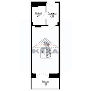 1-к квартира, строящийся дом, 30м2, 12/16 этаж