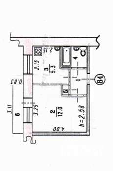 1-к квартира, вторичка, 22м2, 2/5 этаж