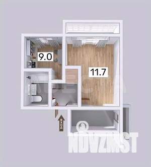 Студия квартира, вторичка, 21м2, 3/5 этаж