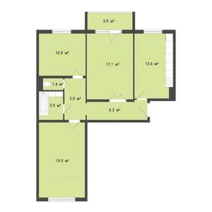 3-к квартира, вторичка, 77м2, 7/10 этаж