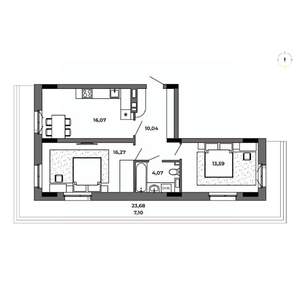 2-к квартира, строящийся дом, 67м2, 8/8 этаж