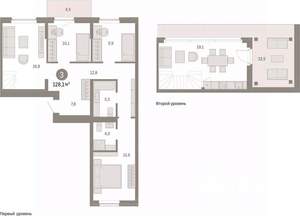 3-к квартира, вторичка, 128м2, 7/9 этаж
