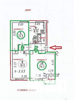 3-к квартира, вторичка, 78м2, 3/4 этаж