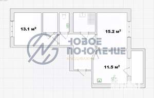 2-к квартира, вторичка, 58м2, 1/11 этаж