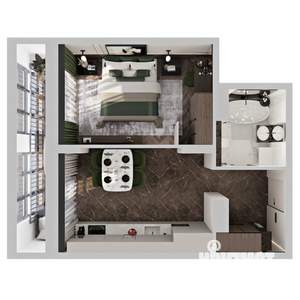 1-к квартира, строящийся дом, 42м2, 7/12 этаж