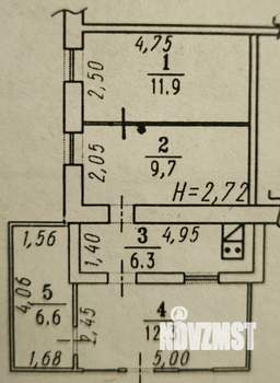 2-к квартира, вторичка, 47м2, 1/1 этаж