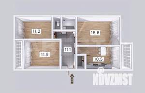 3-к квартира, вторичка, 67м2, 3/5 этаж