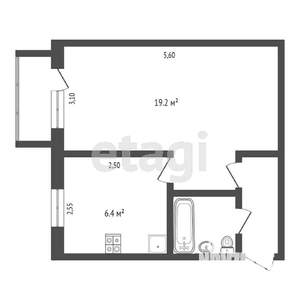 1-к квартира, вторичка, 31м2, 5/5 этаж