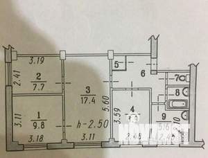 4-к квартира, вторичка, 59м2, 1/5 этаж