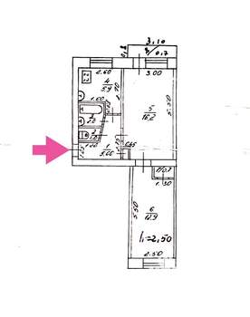 2-к квартира, вторичка, 44м2, 2/5 этаж