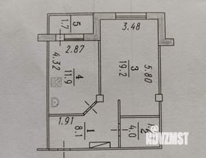 1-к квартира, вторичка, 43м2, 5/9 этаж