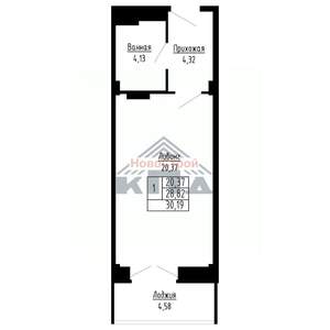 1-к квартира, вторичка, 30м2, 15/16 этаж