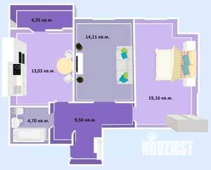 2-к квартира, вторичка, 65м2, 4/16 этаж