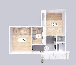 2-к квартира, вторичка, 50м2, 7/12 этаж