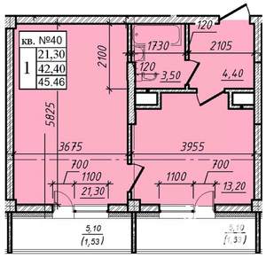 1-к квартира, вторичка, 45м2, 3/8 этаж
