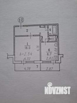 1-к квартира, вторичка, 40м2, 3/12 этаж