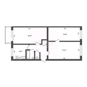3-к квартира, вторичка, 63м2, 2/5 этаж