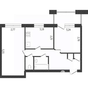 2-к квартира, вторичка, 45м2, 3/5 этаж