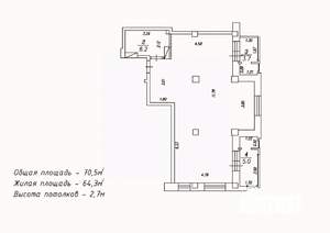 2-к квартира, сданный дом, 71м2, 13/18 этаж