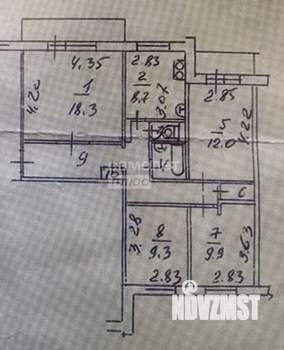 4-к квартира, вторичка, 77м2, 7/9 этаж