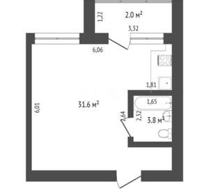 Студия квартира, вторичка, 34м2, 10/14 этаж