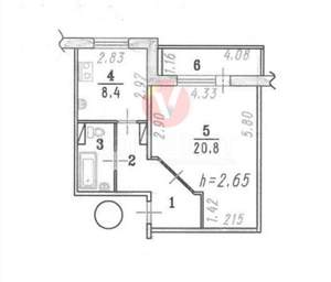 1-к квартира, вторичка, 42м2, 4/10 этаж