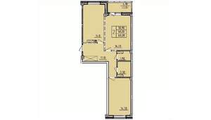 2-к квартира, вторичка, 66м2, 6/10 этаж