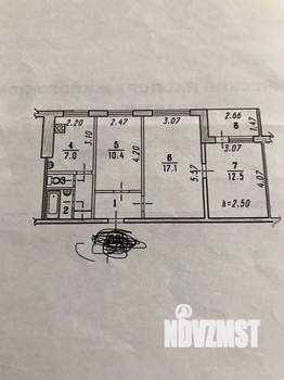 3-к квартира, вторичка, 58м2, 1/9 этаж