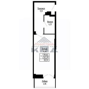 1-к квартира, вторичка, 34м2, 15/16 этаж