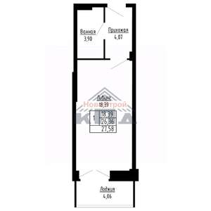 1-к квартира, вторичка, 28м2, 9/16 этаж