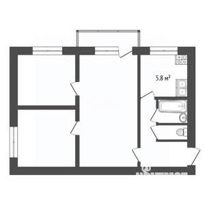 3-к квартира, вторичка, 49м2, 5/5 этаж