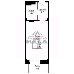 1-к квартира, вторичка, 30м2, 6/16 этаж