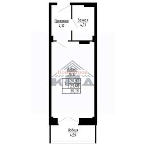 1-к квартира, вторичка, 31м2, 6/16 этаж