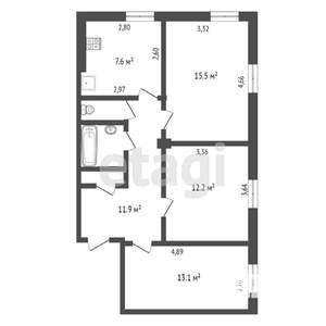 3-к квартира, вторичка, 64м2, 4/6 этаж