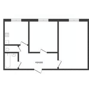 2-к квартира, вторичка, 48м2, 2/3 этаж