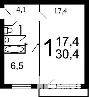 1-к квартира, вторичка, 31м2, 2/5 этаж