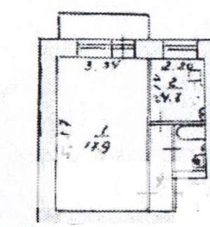 1-к квартира, вторичка, 28м2, 2/5 этаж