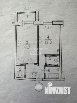 1-к квартира, вторичка, 44м2, 3/5 этаж