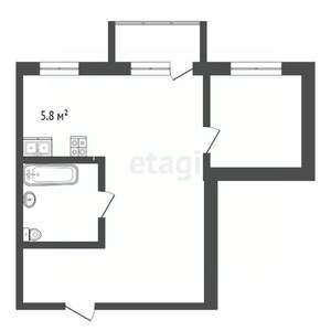 2-к квартира, вторичка, 44м2, 5/5 этаж