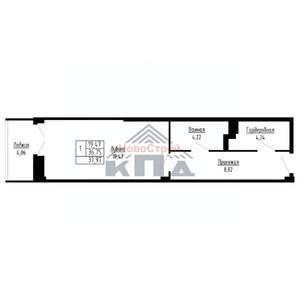 1-к квартира, вторичка, 38м2, 15/16 этаж