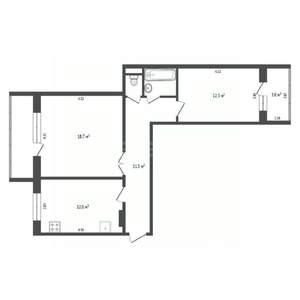 2-к квартира, вторичка, 58м2, 5/10 этаж