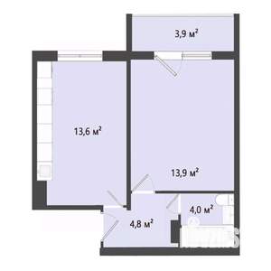 1-к квартира, строящийся дом, 36м2, 7/10 этаж