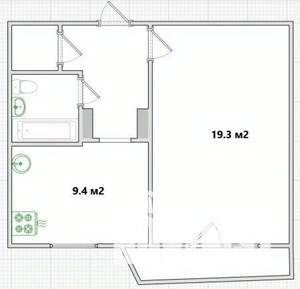 1-к квартира, вторичка, 37м2, 1/9 этаж