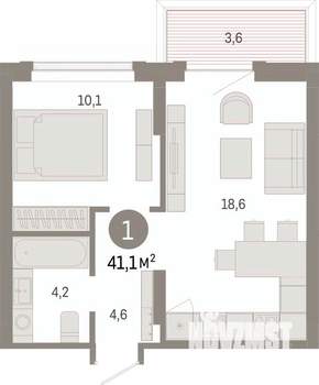 1-к квартира, вторичка, 41м2, 2/8 этаж