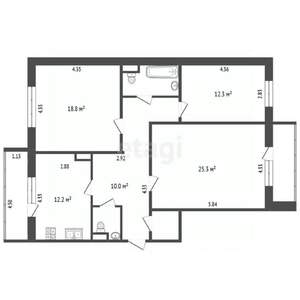 3-к квартира, вторичка, 94м2, 9/10 этаж