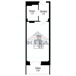 1-к квартира, вторичка, 30м2, 10/16 этаж