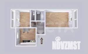 2-к квартира, вторичка, 55м2, 3/10 этаж