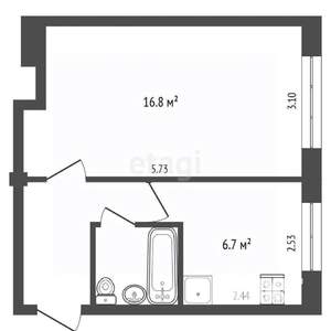 1-к квартира, вторичка, 31м2, 5/5 этаж